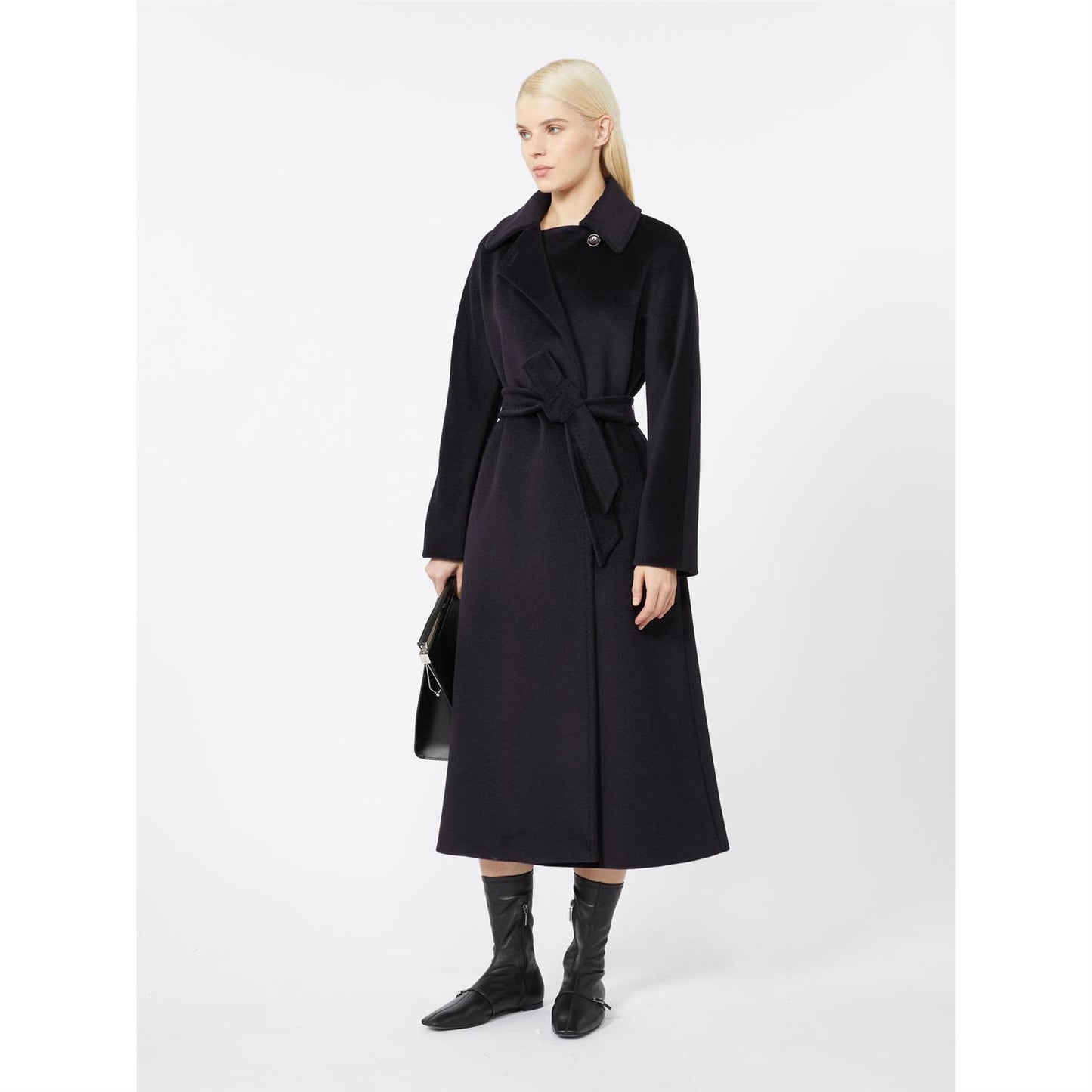 Max Mara Tenzone lang kåpe Navy