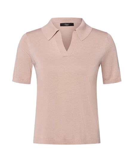 Max Mara Roncolo T-skjorte i silke og bomull Pudder Rosa - ZhosLaila