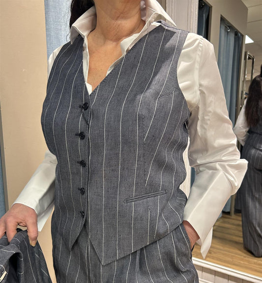Tagliatore Gracie linvest striper Mørkeblå
