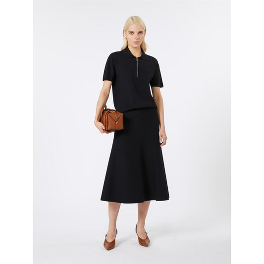 Max Mara Teti Poloskjorte i viskosegarn Mørkeblå - ZhosLaila