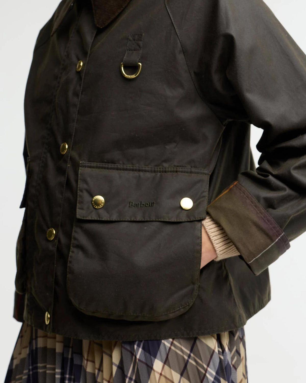 Barbour Icons Modern Spey Vokset Jakke Oliven