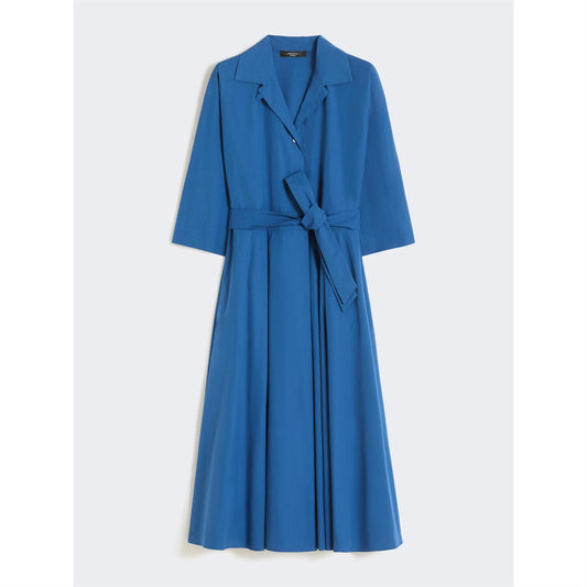 Max Mara Wkdpadana Midikjole i bomullspoplin Blå