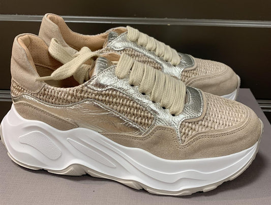 Laura Bellariva Sneakers med rafia og skinn Beige - ZhosLaila