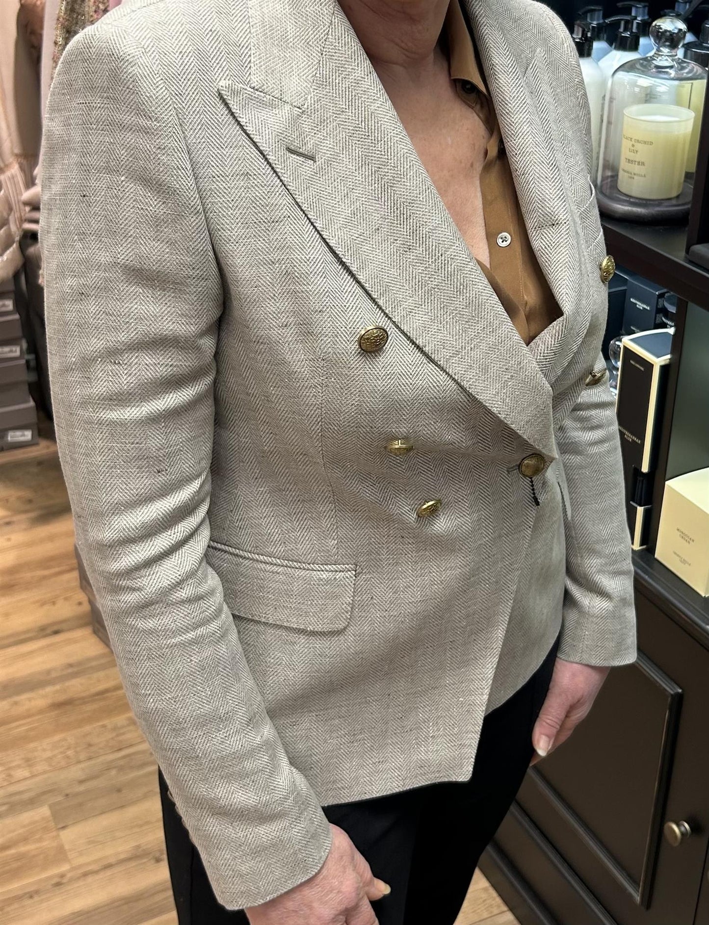 Tagliatore Alicya dobbeltspent linjakke Beige - ZhosLaila