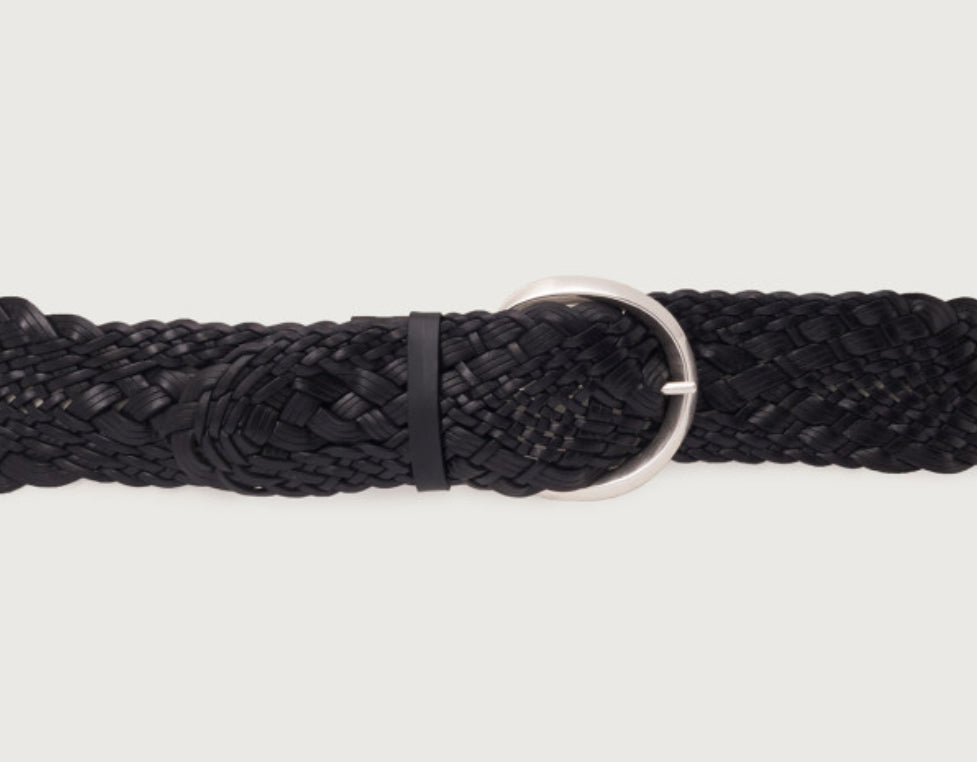 Orciani Maskulint flettet skinnbelte 5,5cm Sort - ZhosLaila