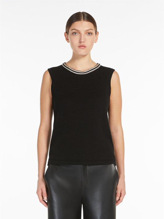 Max Mara Udine Topp i bomullsgarn Sort - ZhosLaila