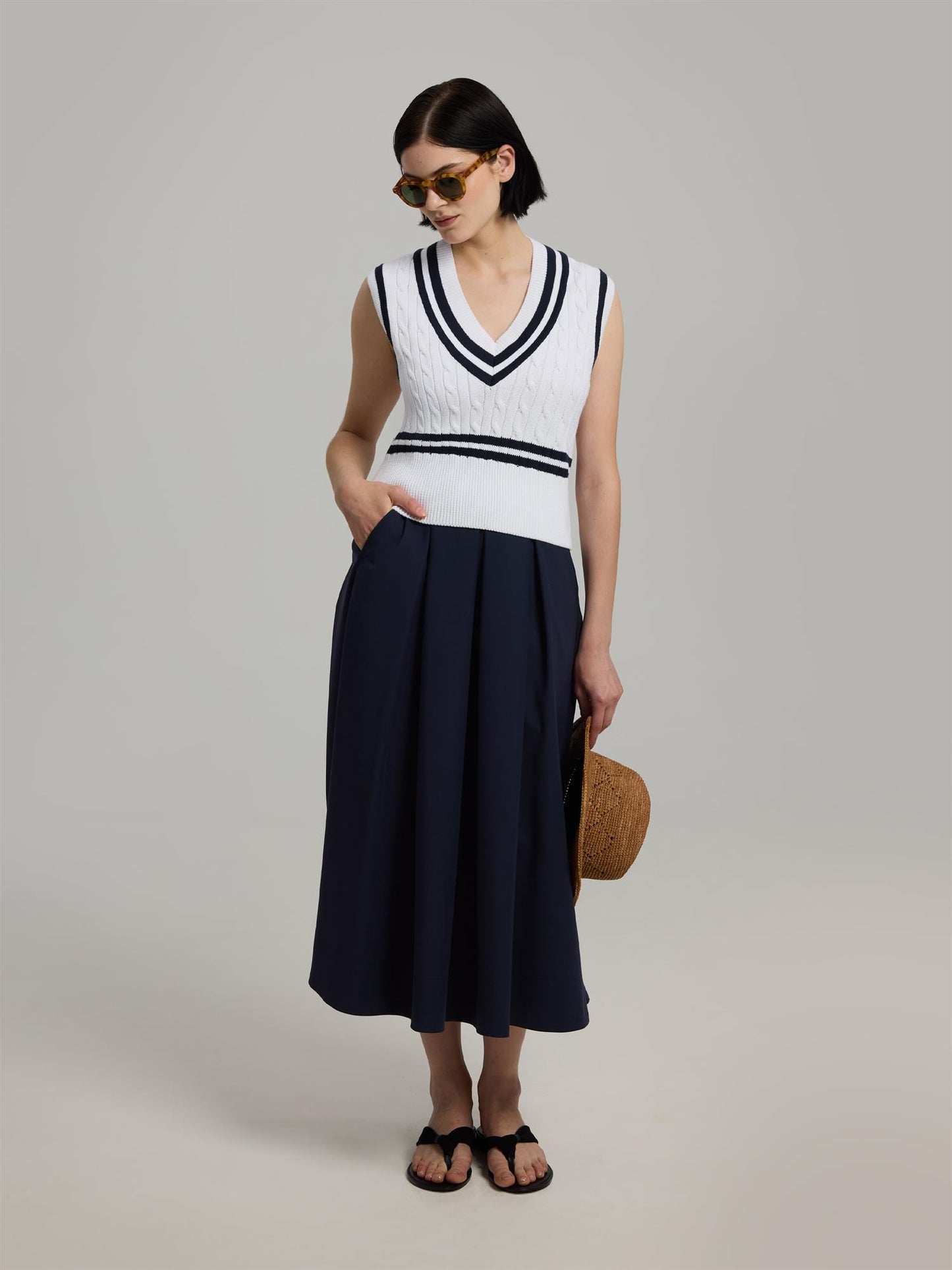 Andiata Cey Strikket Vest Brilliant Hvit