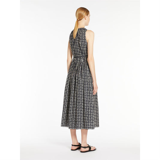 S Max Mara Gina Kjole i trykt poplin - ZhosLaila