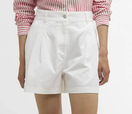 Barbour Fern Plisserte Shorts Hvit
