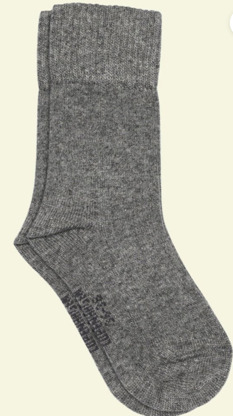 Wool Rib Lys grå sokker Str 36-38