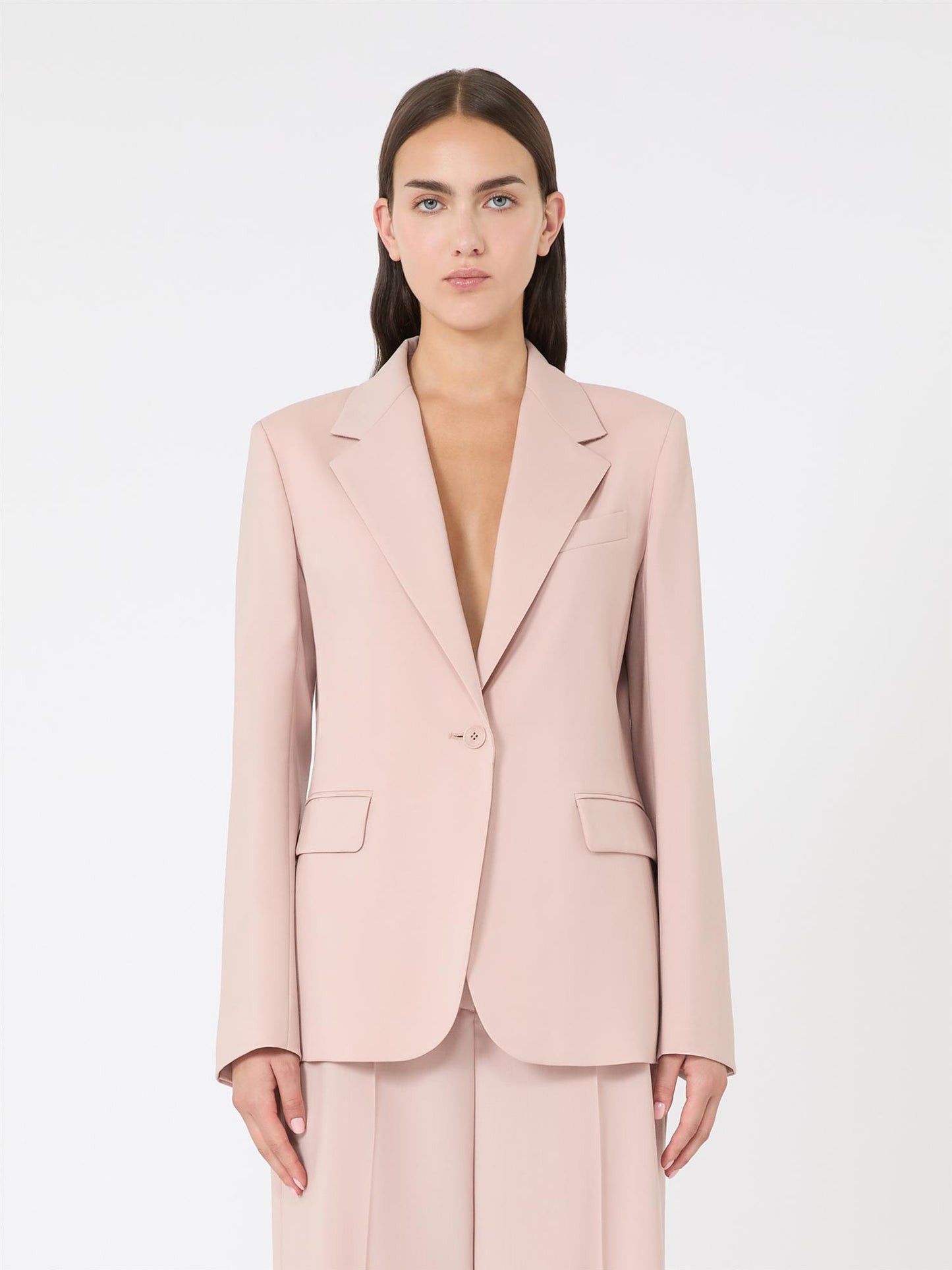 Max Mara Lamine Blazer i naturlig stretchull Lys Rosa - ZhosLaila
