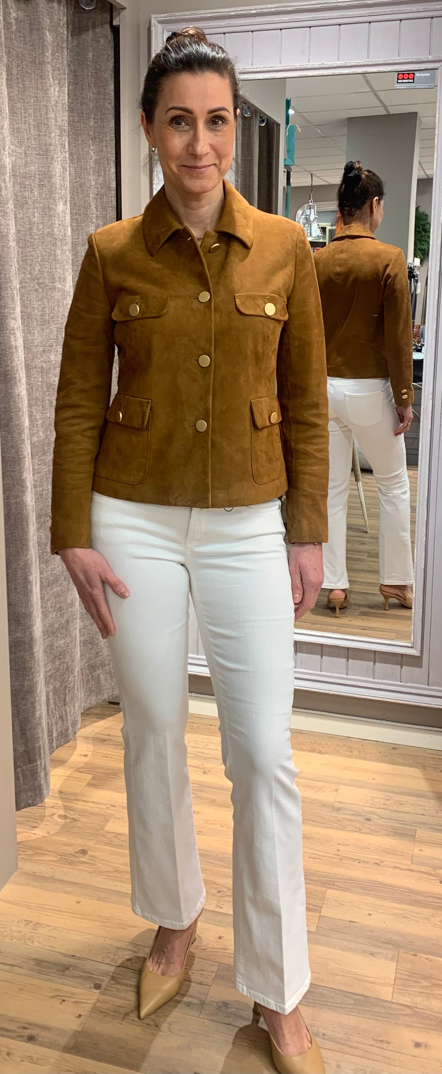 Tagliatore Georgia Lammeskinn dressjakke Camel