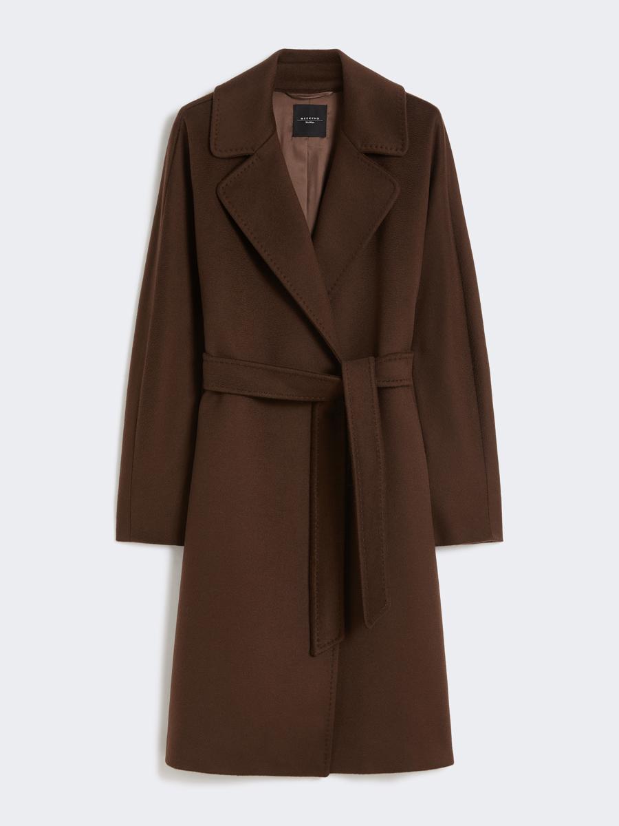 Max Mara Corte Ull omslagsfrakk Sjokolade - ZhosLaila