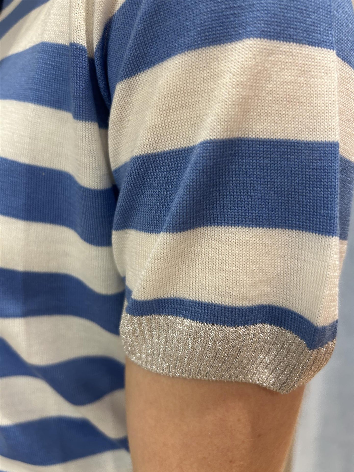 T-shirt striper Lyseblå