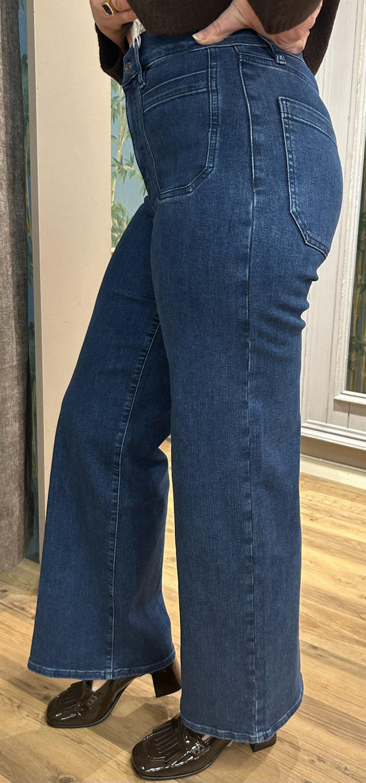 Frame Le Slim Palazzo Lonr super strech denim Blå - ZhosLaila