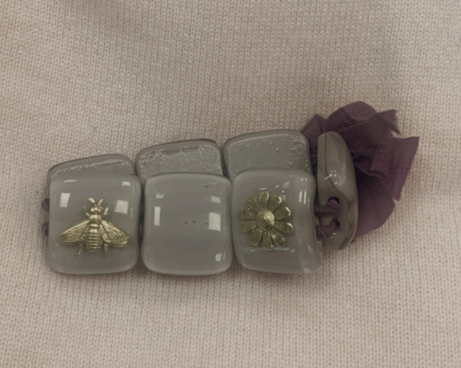 Armbånd med 7 stener kvadrat lilla - ZhosLaila