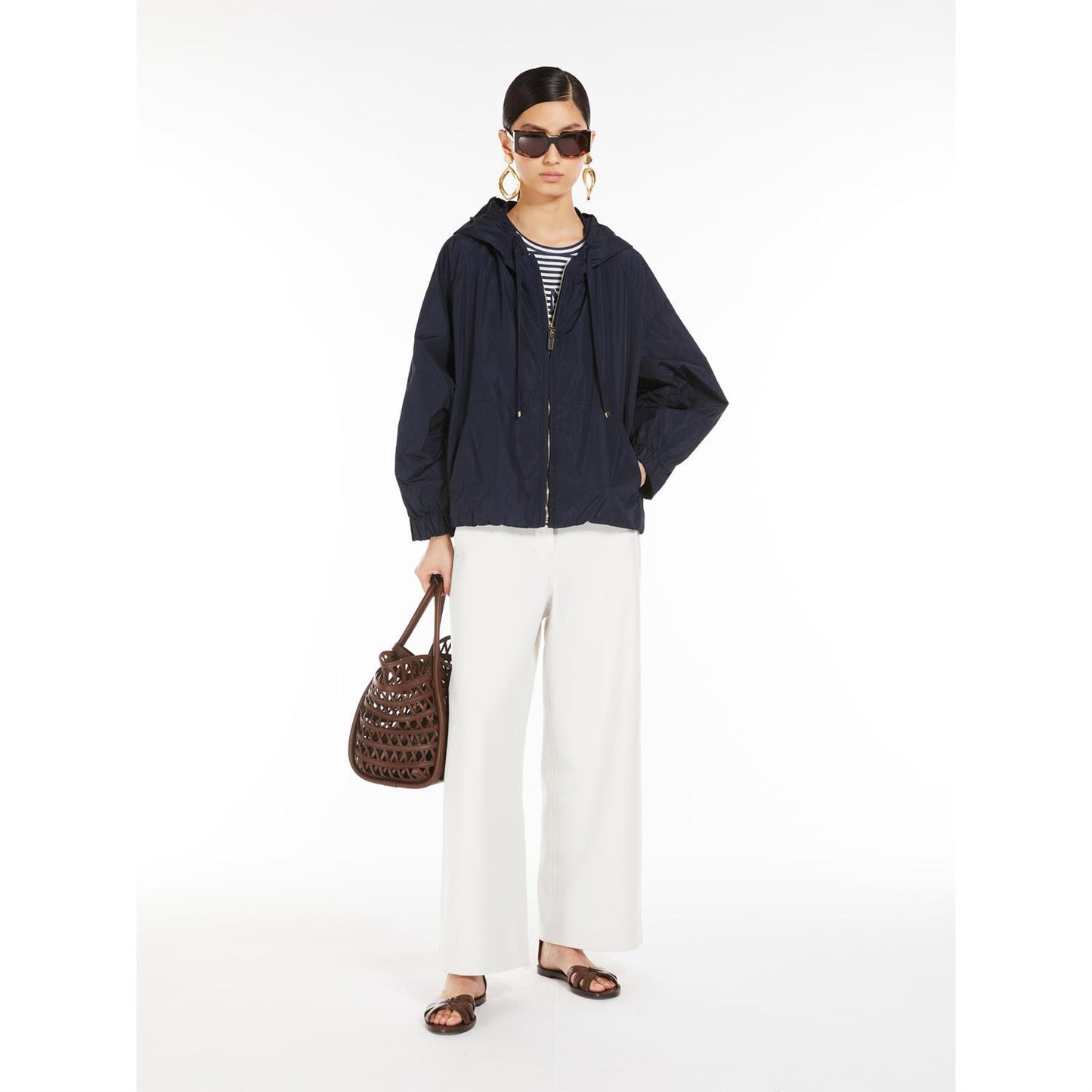 S Max Mara Taft hettejakke Blå - ZhosLaila