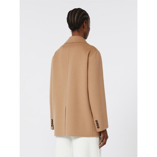 S Max Mara Lukas Dobbeltspent ulljakke Camel - ZhosLaila