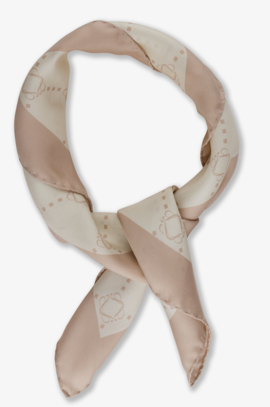 Beige mønstret silkeskjerf - ZhosLaila