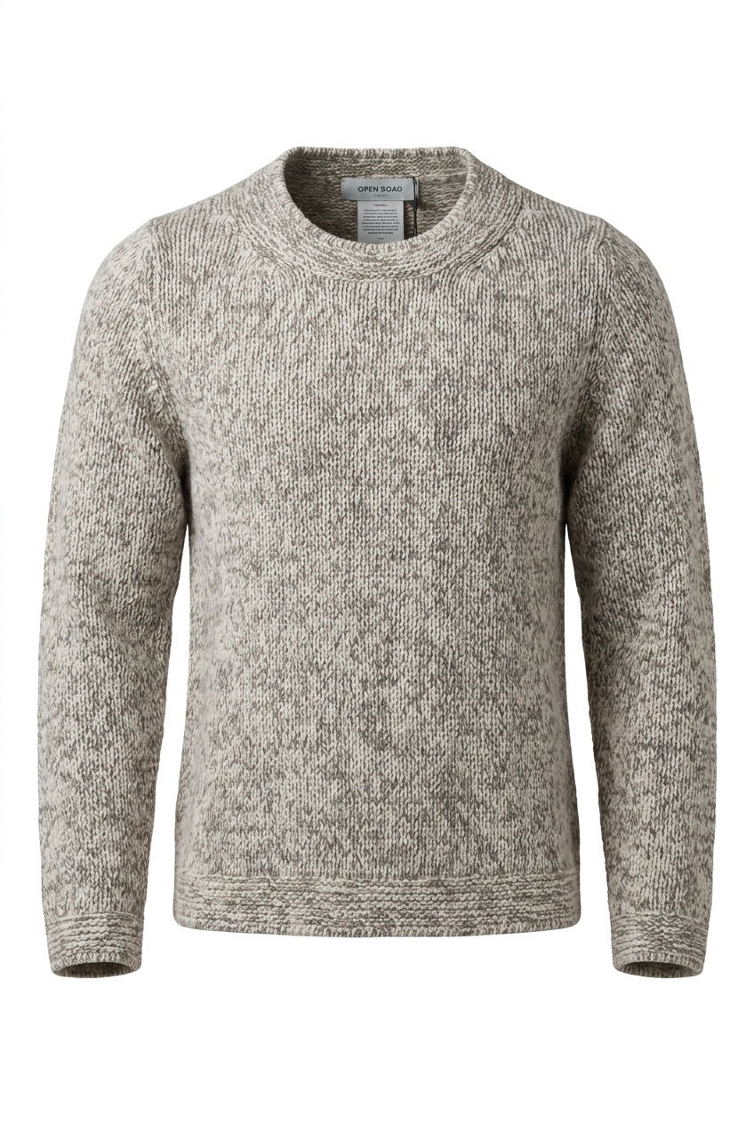 Gran Sasso Crew Neck genser Lysgrå & beige