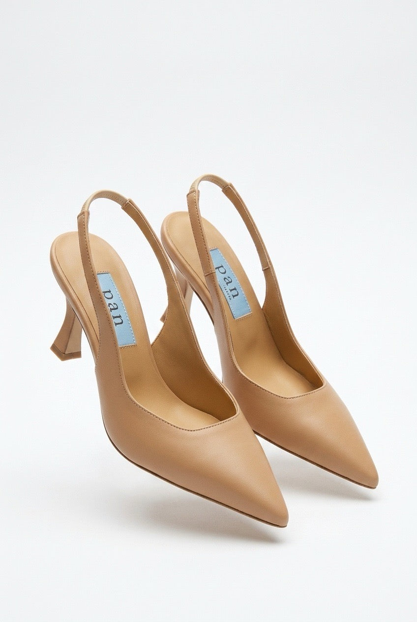 Slingback plain beige