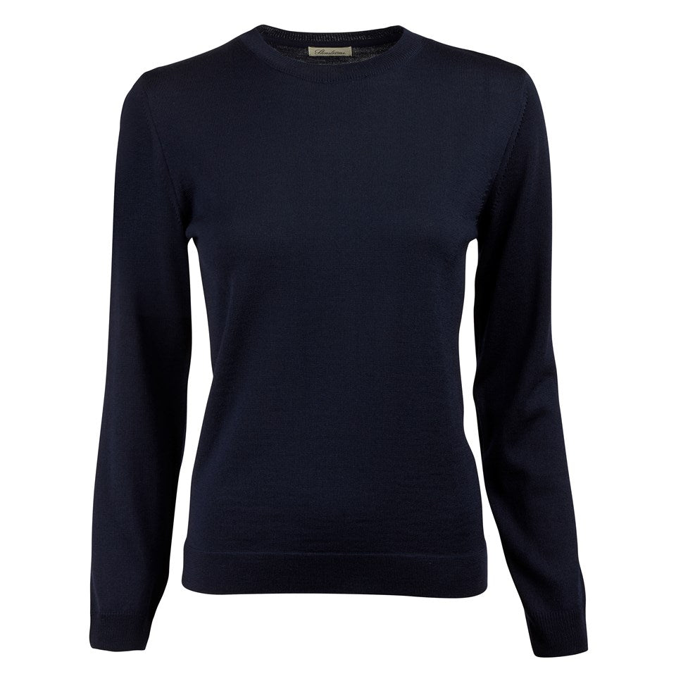 Stenstrøms Signe Navy Merino Crew Neck - ZhosLaila