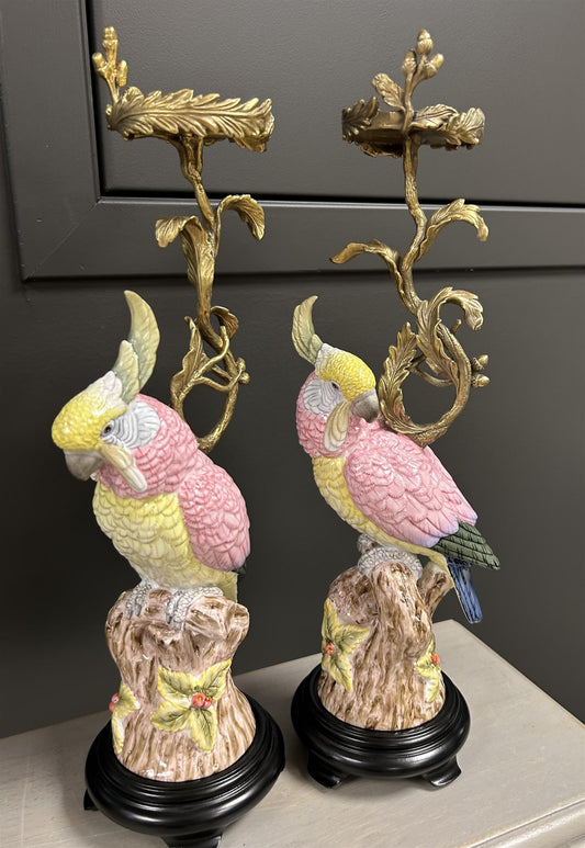 G&C Rosa Papegøye Kubbelysholder H:43cm - ZhosLaila