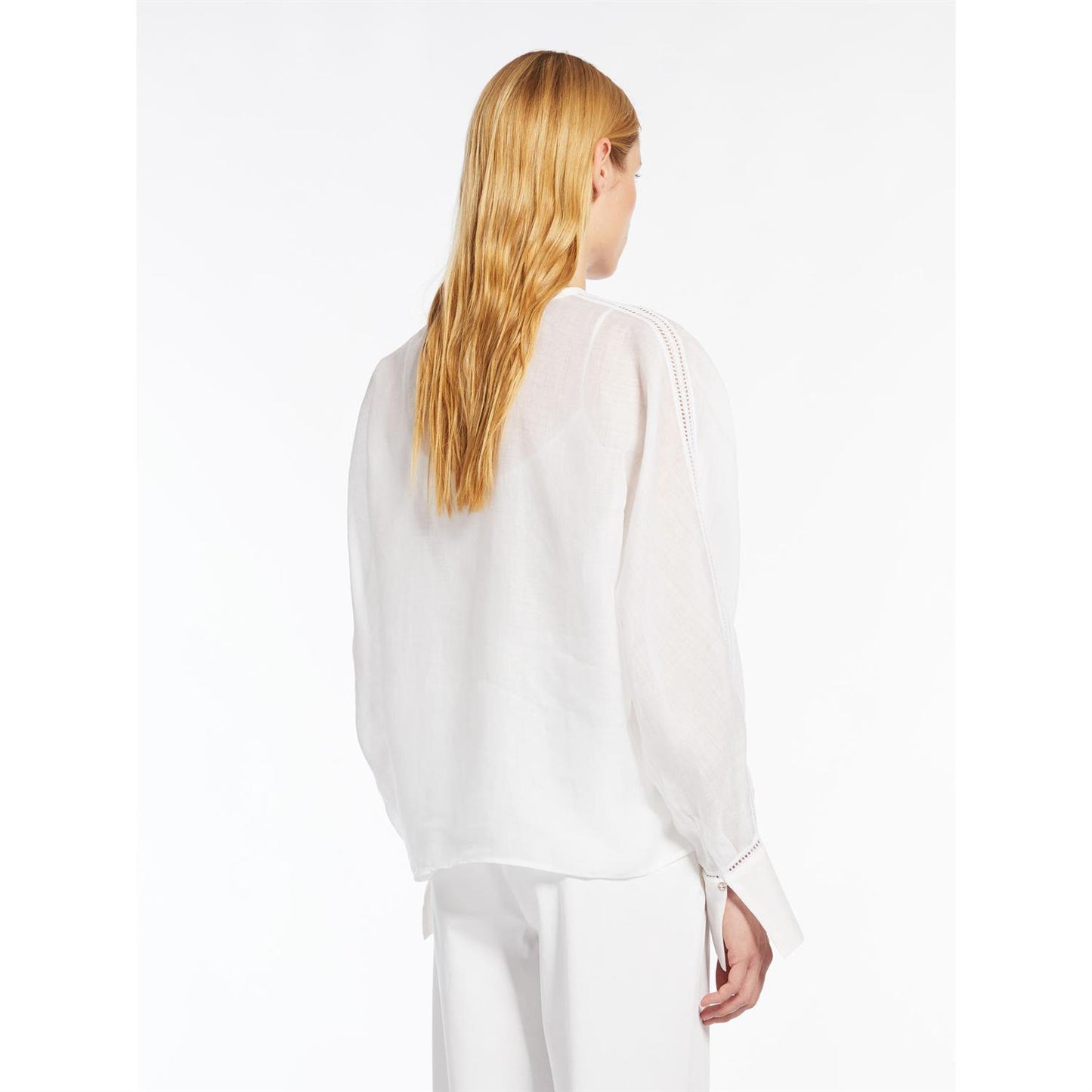 Max Mara Studio Leccio Bluse Hvit - ZhosLaila