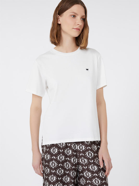 Max Mara Venaco T-skjorte i jersey med rett passform Off-White