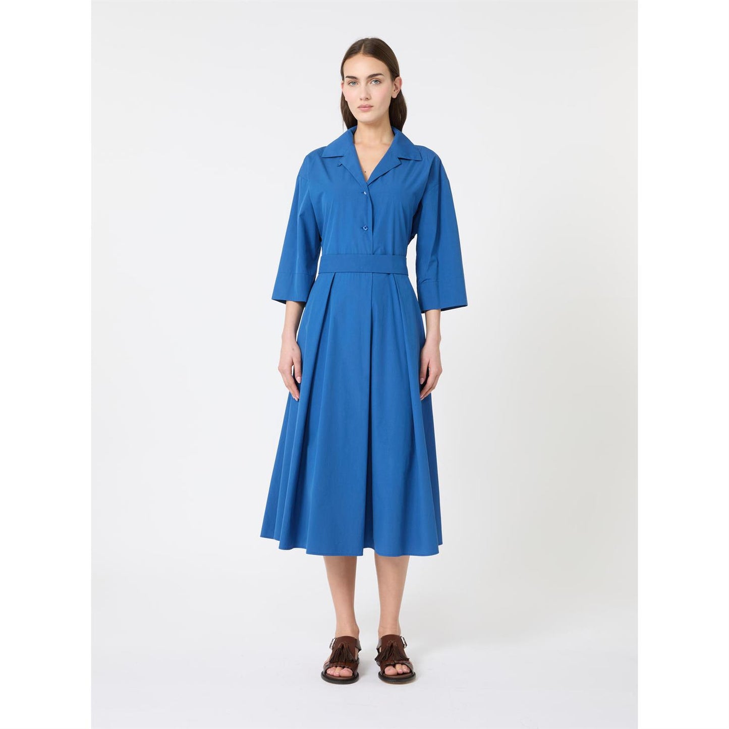 Max Mara Wkdpadana Midikjole i bomullspoplin Blå