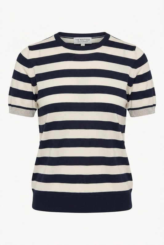 T-shirt striper Navy