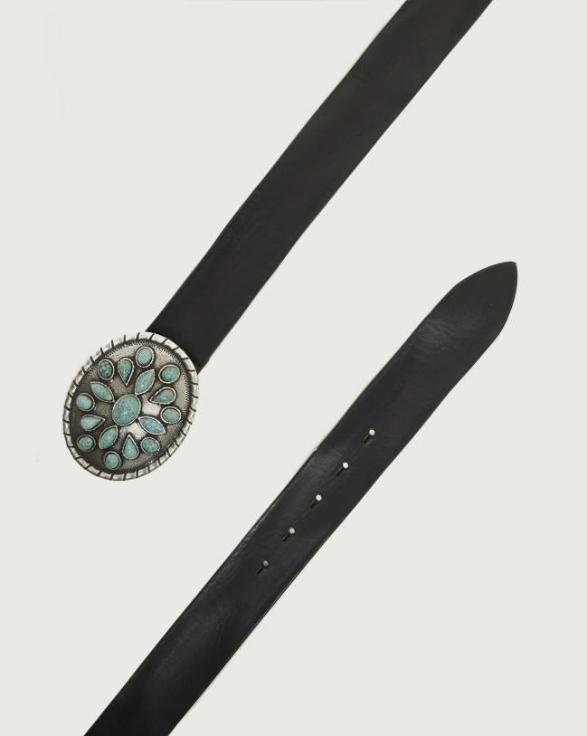 Orciani Western Bull Mykt skinnbelte 4 cm Brunt