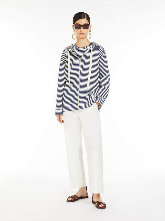 Max Mara Argento Poplin bukse med snøring Off-White