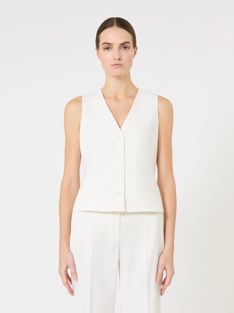 Max Mara Studio Vest i ullcrepe Hvit