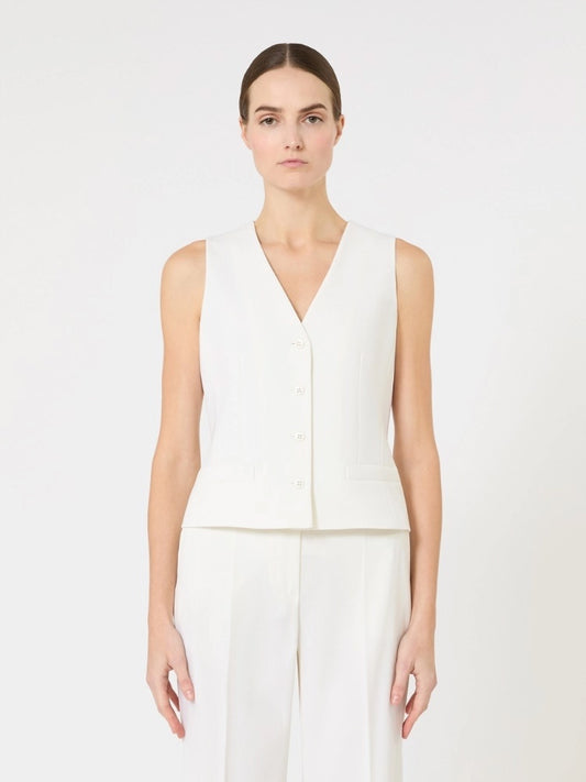 Max Mara Studio Vest i ullcrepe Hvit