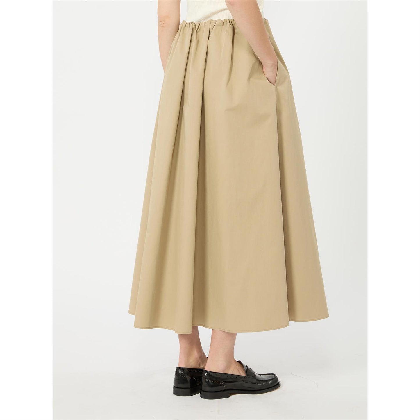 Max Mara Aguzze skjørt i bomullsgabardin Beige