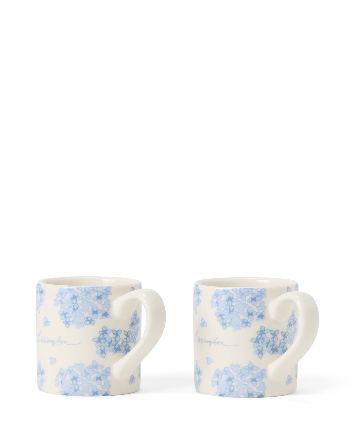 Lexington Home Espressokopp i stengods med blomster, blå/hvit (sett med 2 stk)