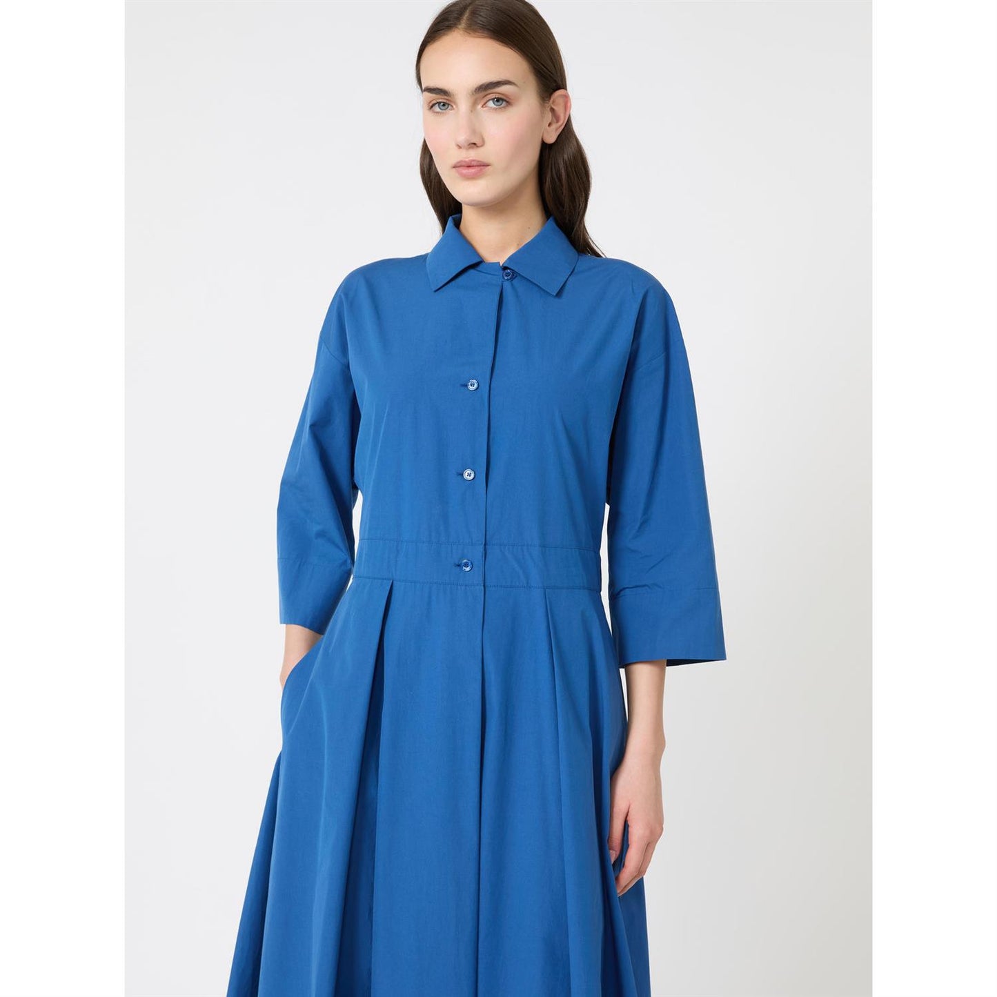 Max Mara Wkdpadana Midikjole i bomullspoplin Blå