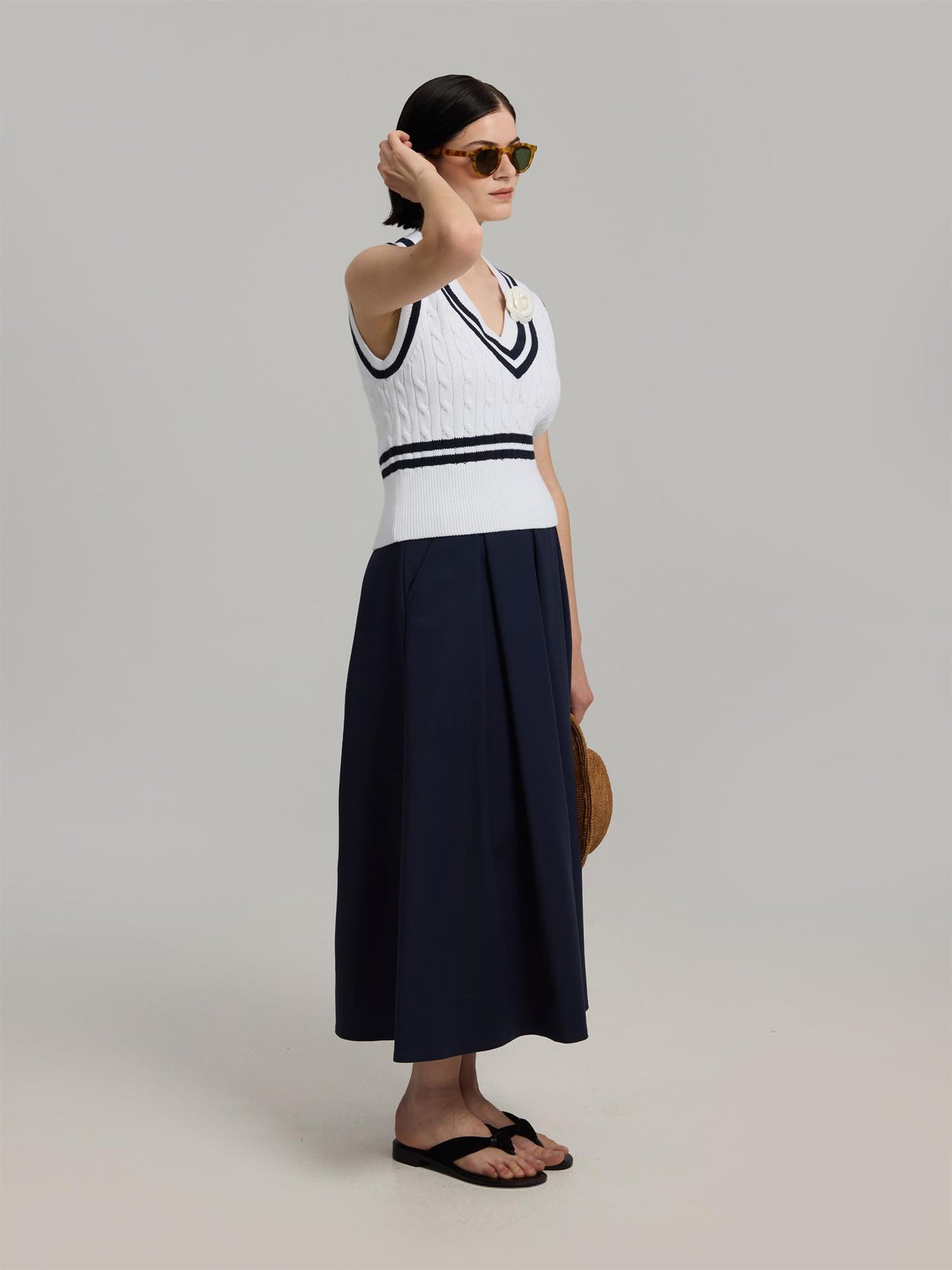 Andiata Cey Strikket Vest Brilliant Hvit