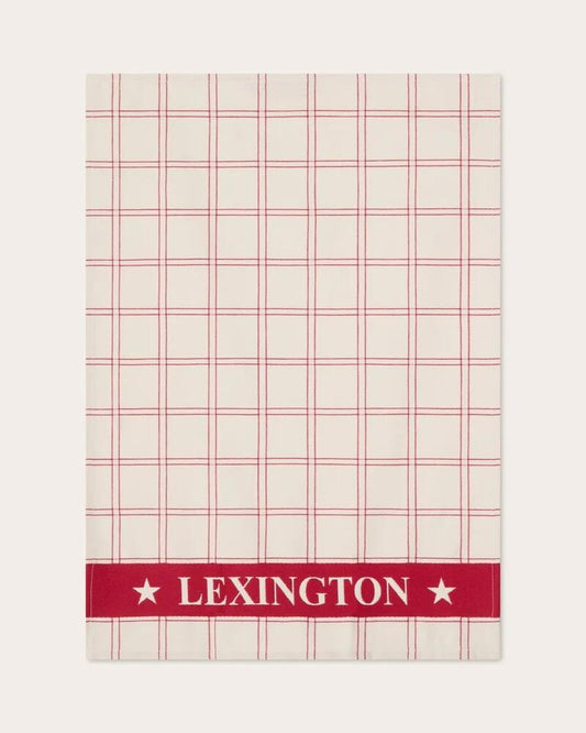 Lexington Home Kjøkkenhåndklær i bomullsjacquard 2-pakning Rød & Hvit