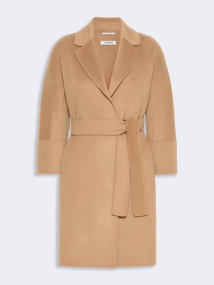 Max Mara Kort dobbeltsidig ullfrakk Arona Camel
