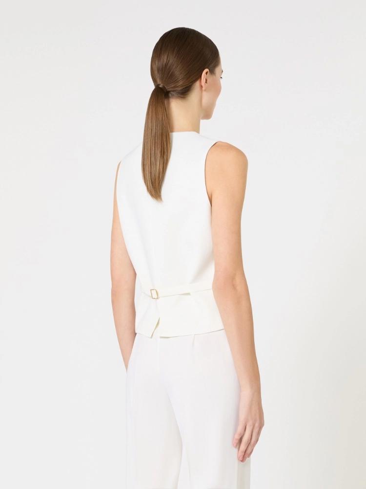 Max Mara Studio Vest i ullcrepe Hvit