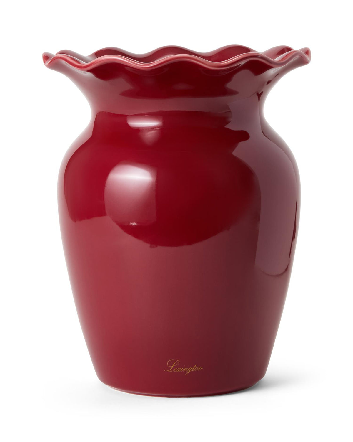 Lexington Home Bølget vase i steingods Rød H:25cm