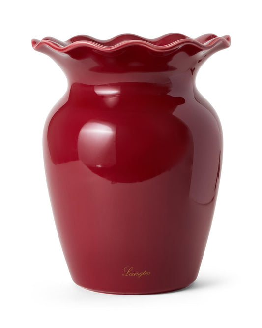 Lexington Home Bølget vase i steingods Rød H:25cm