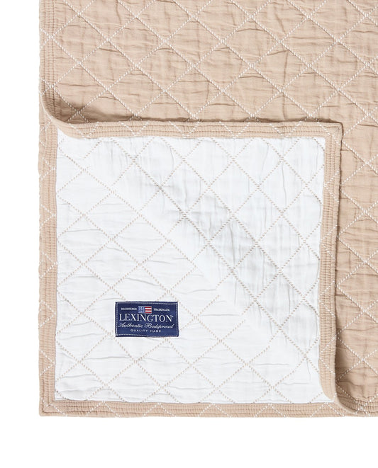 Lexington Home Jacquard sengeteppe i økologisk bomull Beige 160x240cm
