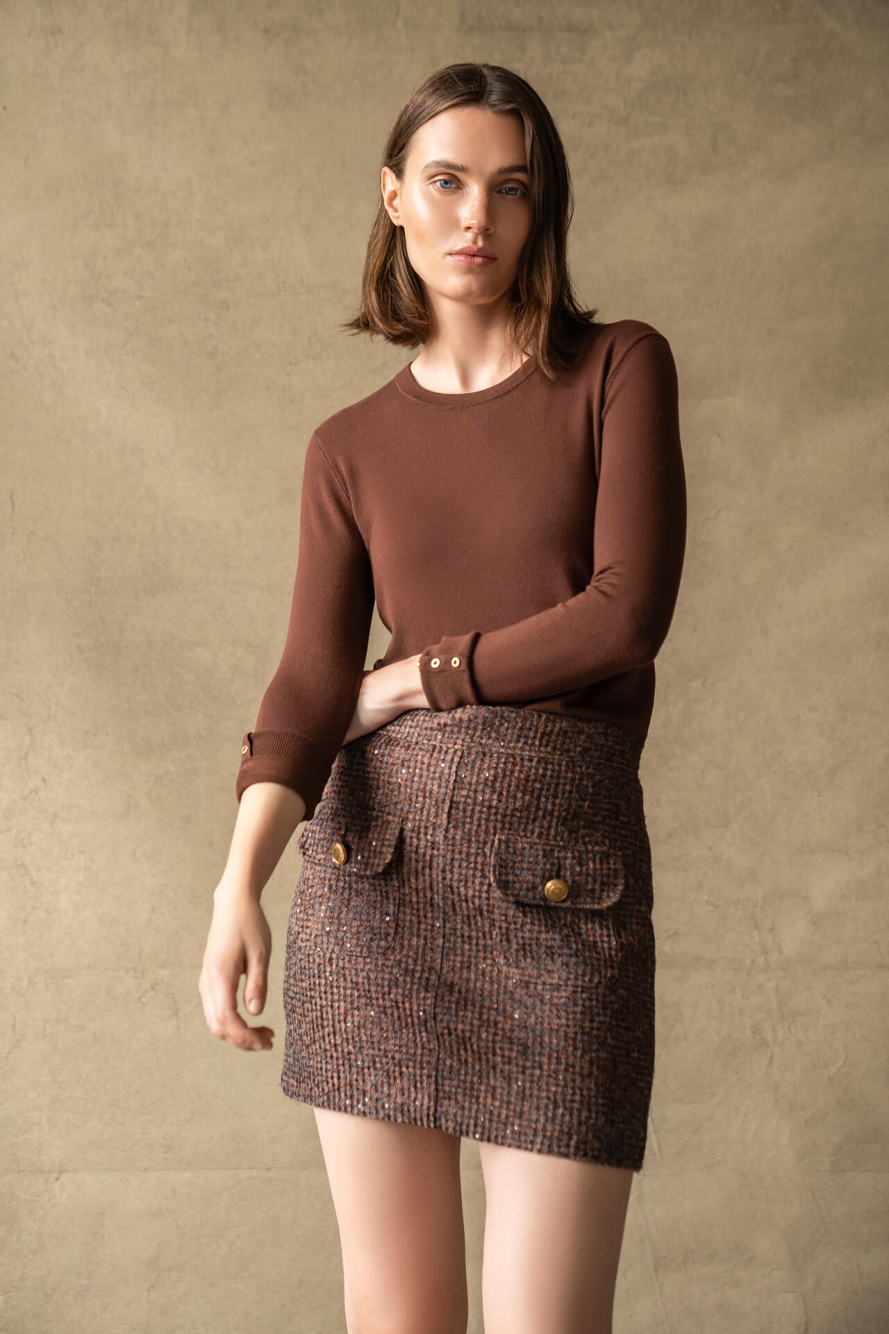 Seductive Paris skjørt Glittertweed