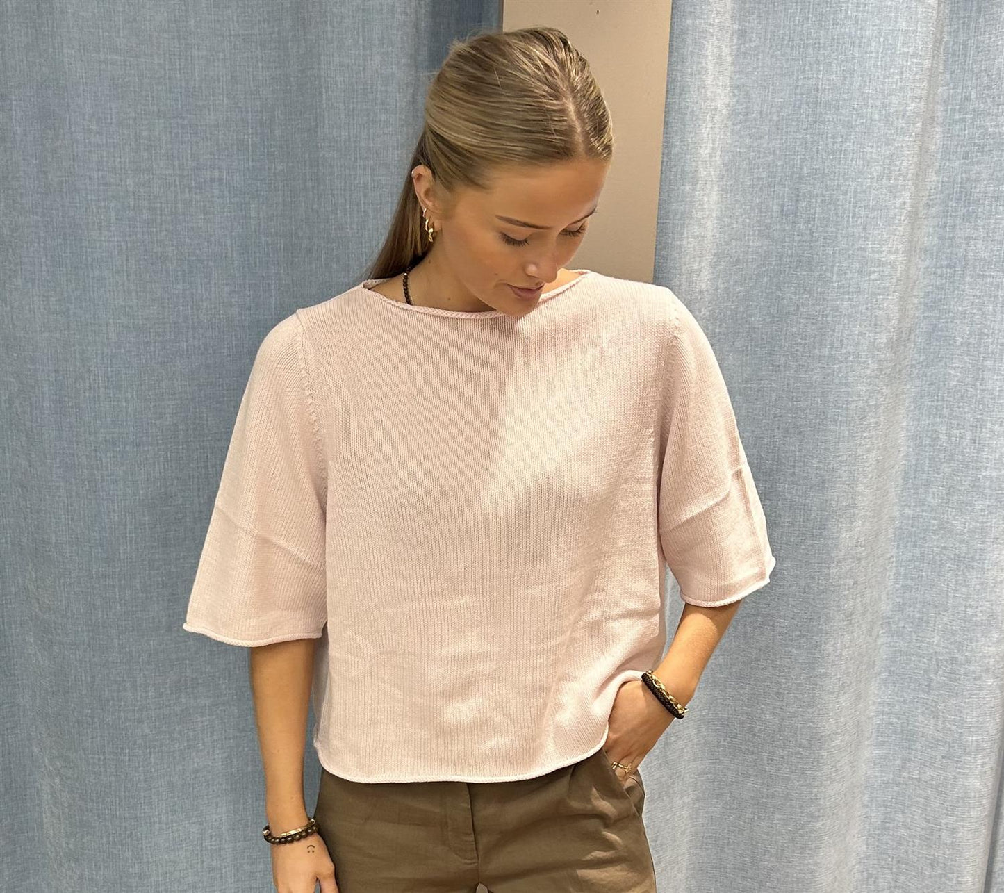 Allude Boatneck genser Lys Rosa