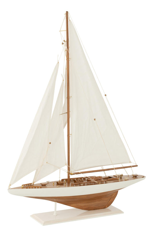 J-Line Seilbåt Tre Hvit Stor H:94cm