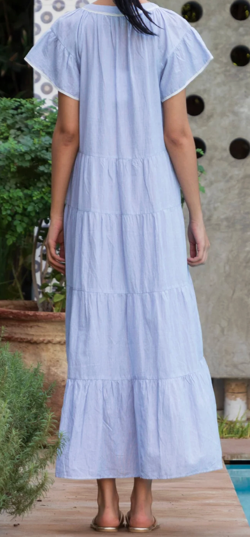 Rose & Rose Camelia kjole Blå striper