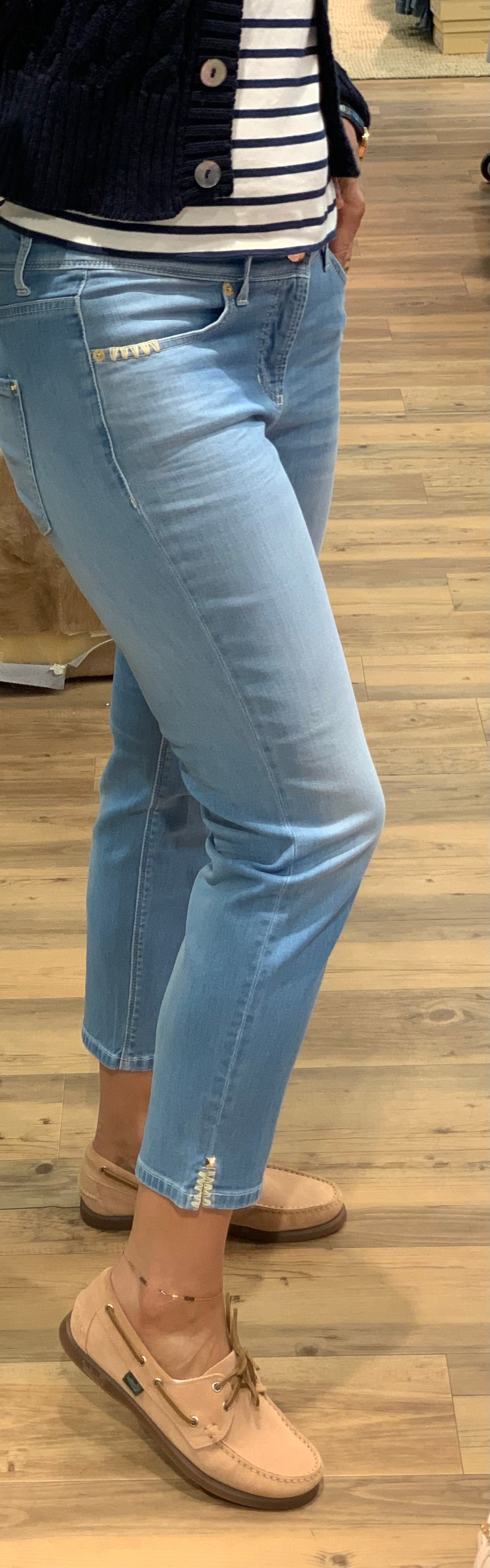 Cambio Piper Short Stretch Blue Denim